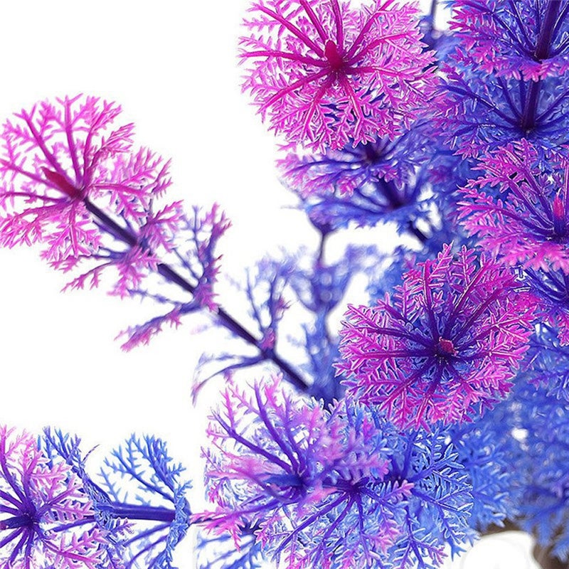 JDYYICZ Aquarium Plant Plastic Fish Tank Plant Decorative Artificial Underwater Grass, Blue Purple - Image 4